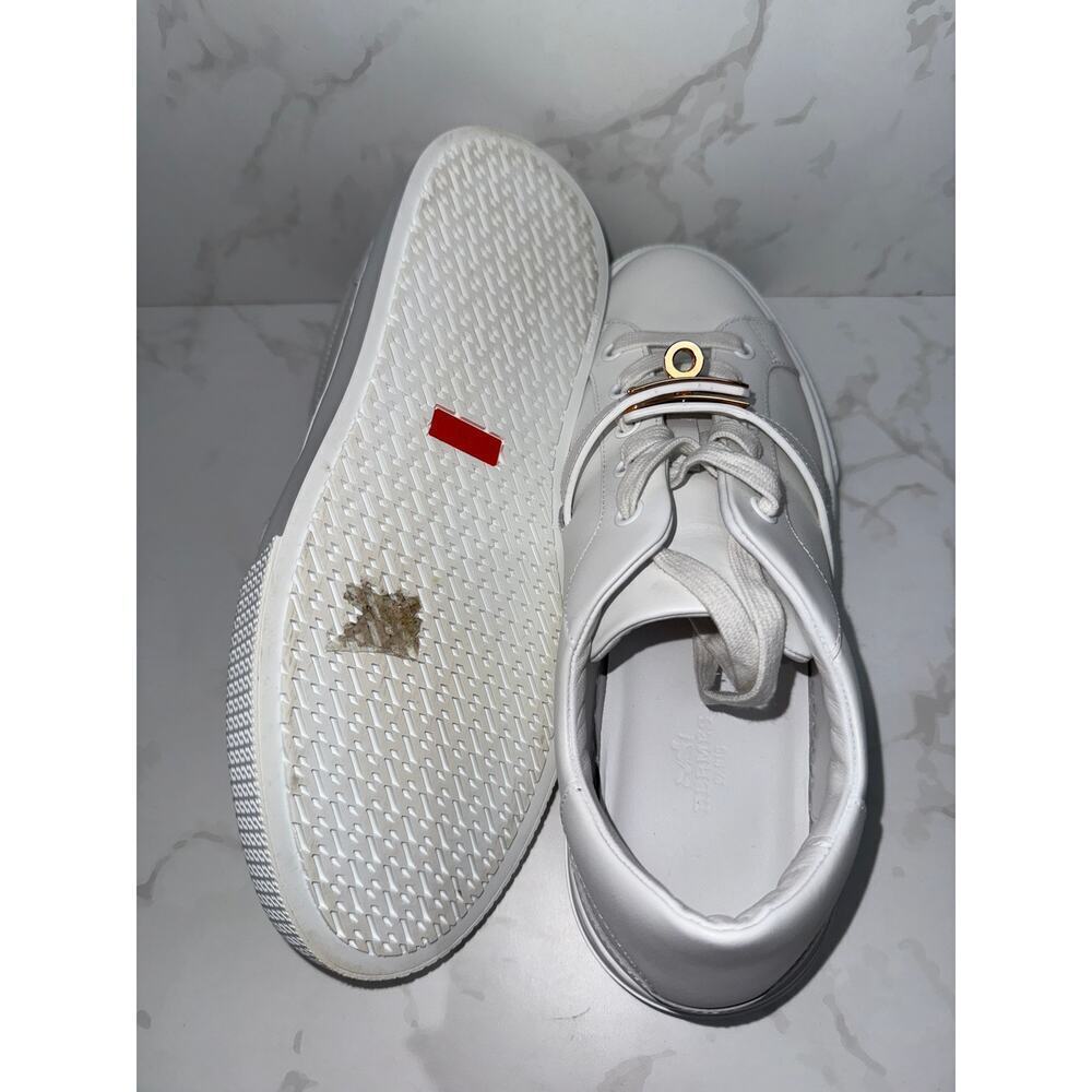 Hermes Day Sneakers White Leather Gold Hardware 39 - Picture 6 of 9